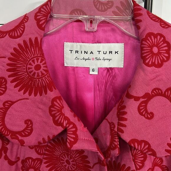 Trina Turk Floral Jacqaurd Jacket - EUC - 6 - Picture 2 of 6